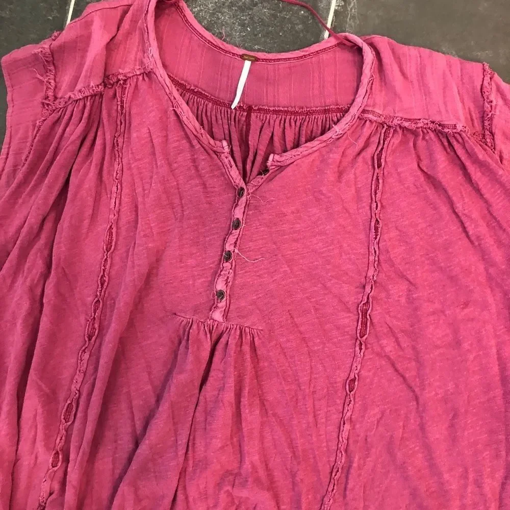 Free People Top Raspberry Pink Small - Picture 2 of 3